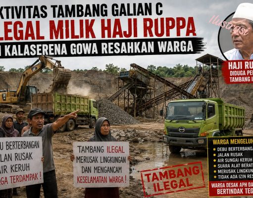 Aktivitas Tambang Galian C Ilegal Milik Haji Ruppa di Kalaserena Gowa Resahkan Warga, APH Diduga Tutup Mata